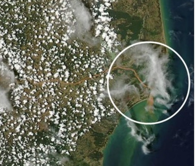 Foto de satélite da NASA mostra que lama não chegou a Aracruz